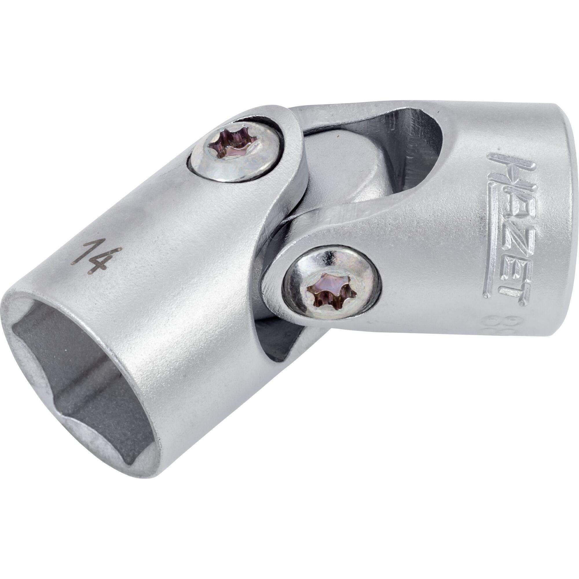 HAZET, Steckschlüssel + Stecknuss, Gelenk Steckschlüsseleinsatz ∙ Sechskant 880G-14 ∙ Vierkant10 mm (3/8 Zoll) ∙ Aussen ...