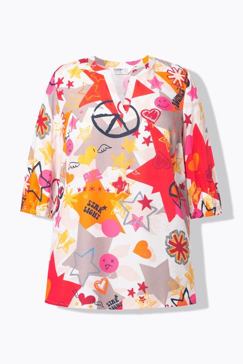 Produktbild Angel of Style Bluse, Smiley-Patchmuster, 3/4-Ärmel (54)