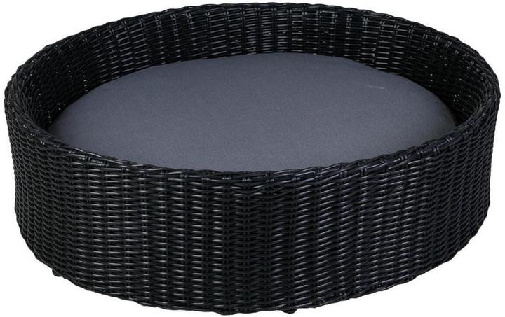 Image du produit Greemotion Canapé pour chien aspect rotin rond, noir, taille M (Chat, Chien)