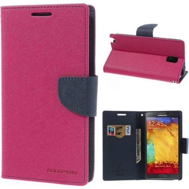 Goospery Fancy Diary Series (Samsung Galaxy Note 3), Smartphone Hülle, Blau, Rosa