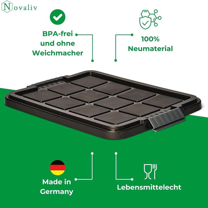 Image du produit Novaliv 1x couvercle de rechange 27 litres avec fermeture à clip 46,5x36,5 cm anthracite (36.50 cm, 27 l, 1x)