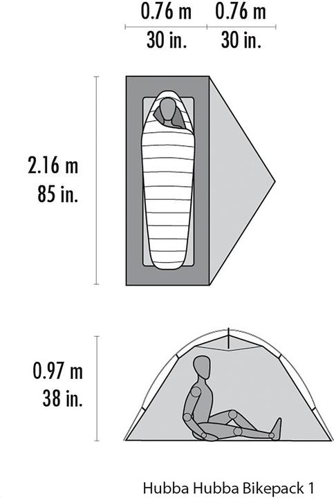 Produktbild Msr Hubba Hubba Bikepack 1 (Kuppelzelt, 0.93 kg, 1 Person)