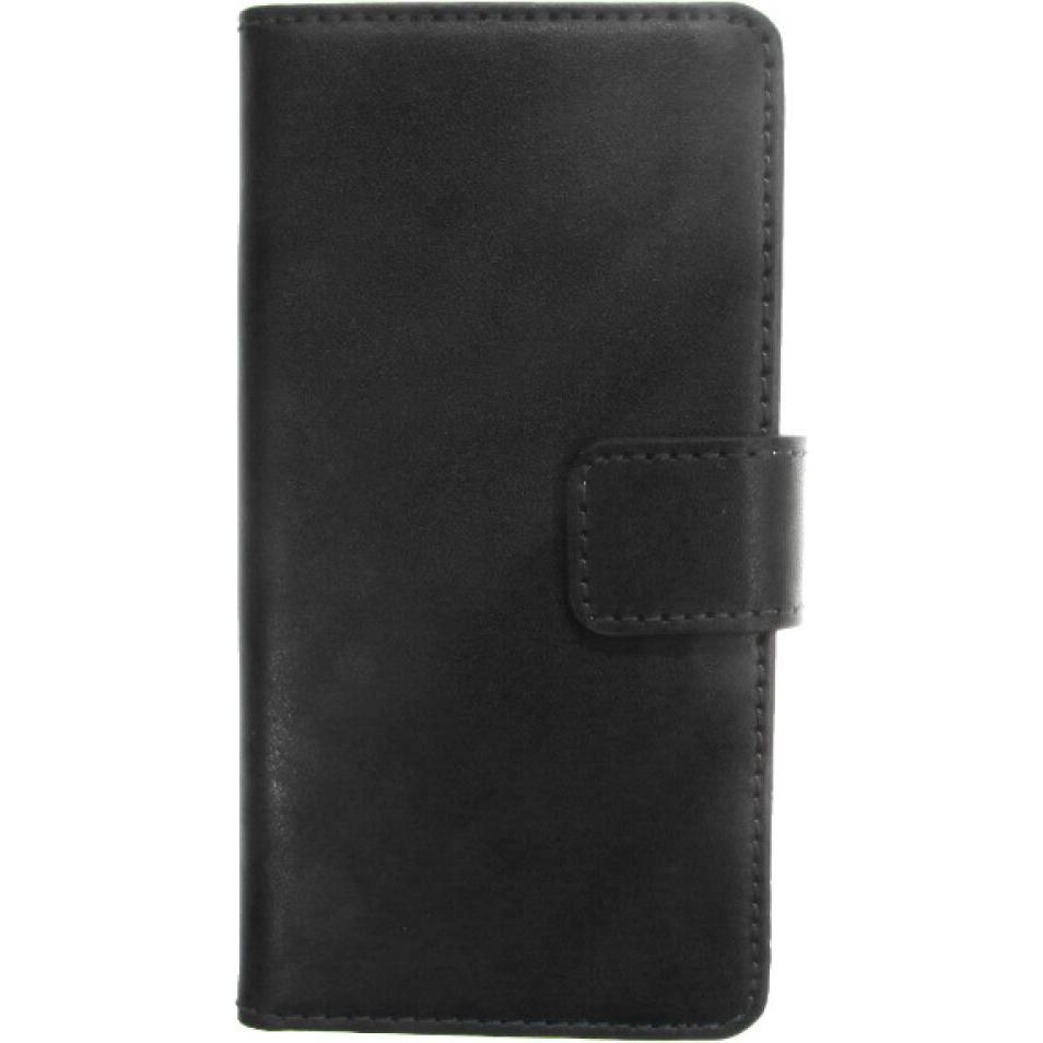 OEM Slim Leather Book Case for Huawei P6 - black 4250710543205 (Huawei Ascend P6), Smartphone Hülle, Schwarz