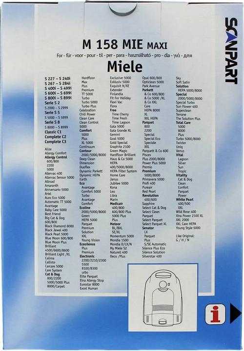 Produktbild Scanpart Maxipack kompatibel mit Miele Typ G/N 2687426158 Staubsaugerbeutel (12 x)