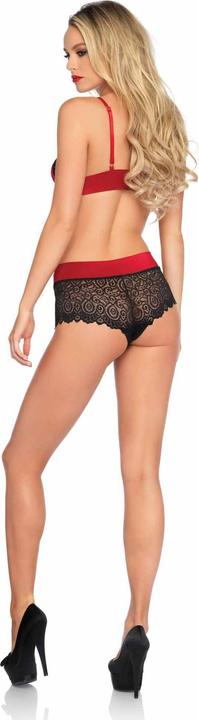 Productafbeelding Leg Avenue Satijnen spandex bralette, string (L, M)