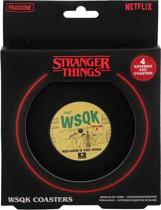 Immagine prodotto Paladone Products Stranger Things 5 Untersetzer WSQK 4er-Pack (4 x, Sottobicchiere in vetro)