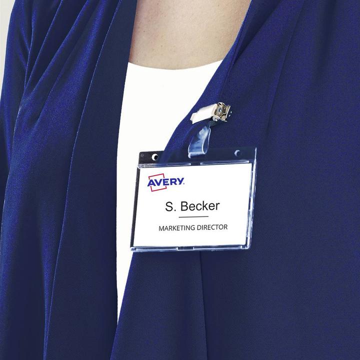 Image du produit Avery Dennison Badge avec clip, 90 x 60 mm