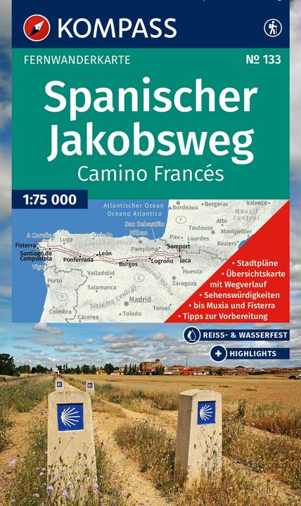 Produktbild Wanderkarte 133 Spanischer Jakobsweg, Camino Francés 1:100.000