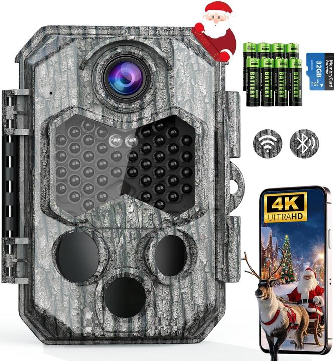 CamZeste 4K Wildkamera mit Bewegungsmelder und Nachtsicht