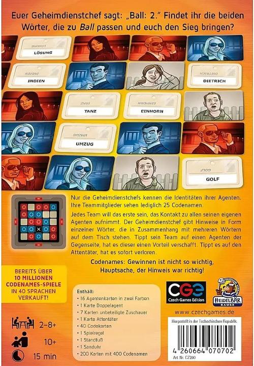 Actual product image Czech games edition Code names (German, 2 - 8 Players)