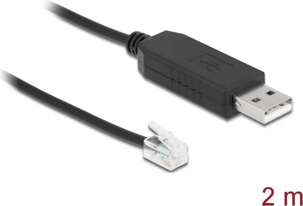 Produktbild Delock Adapterkabel USB Typ-A zu Seriell RS-232 RJ10 mit ESD Schutz Meade Autostar 2 m (0.20 m)