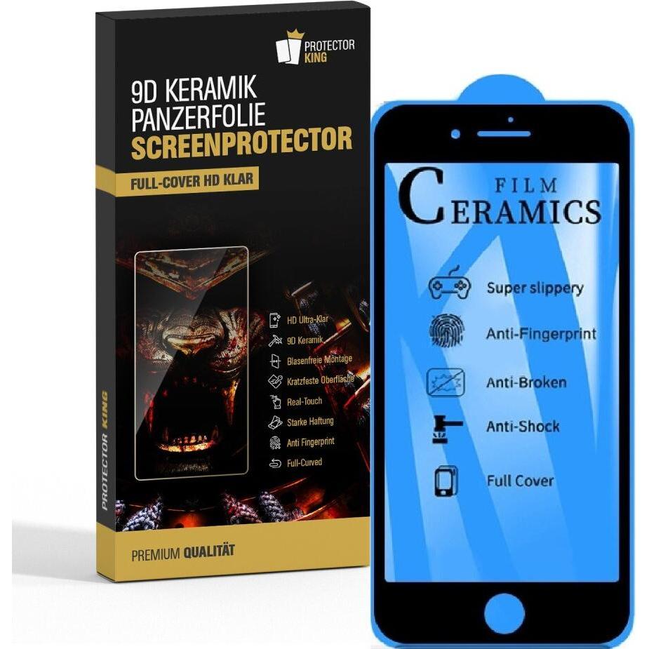 Protectorking 3x mchümPhTempered 9D Keramik 6P KLAR (1 Stück, Apple iPhone 6), Smartphone Schutzfolie, Transparent