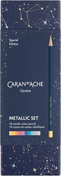 Actual product image Caran d'Ache Cosmic Blue colour set special edition (Multicolor, 10 metallic colours, 10 x)