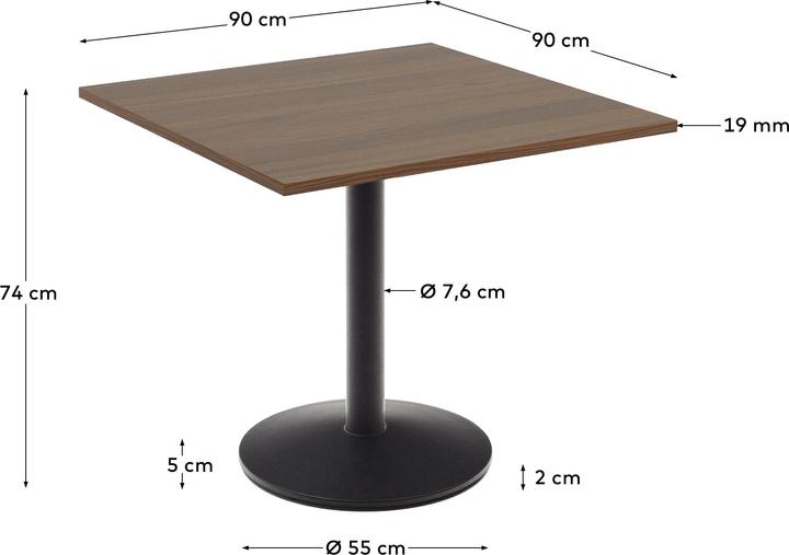 Image du produit Kave Home Esilda (90 x 90 x 74 cm)
