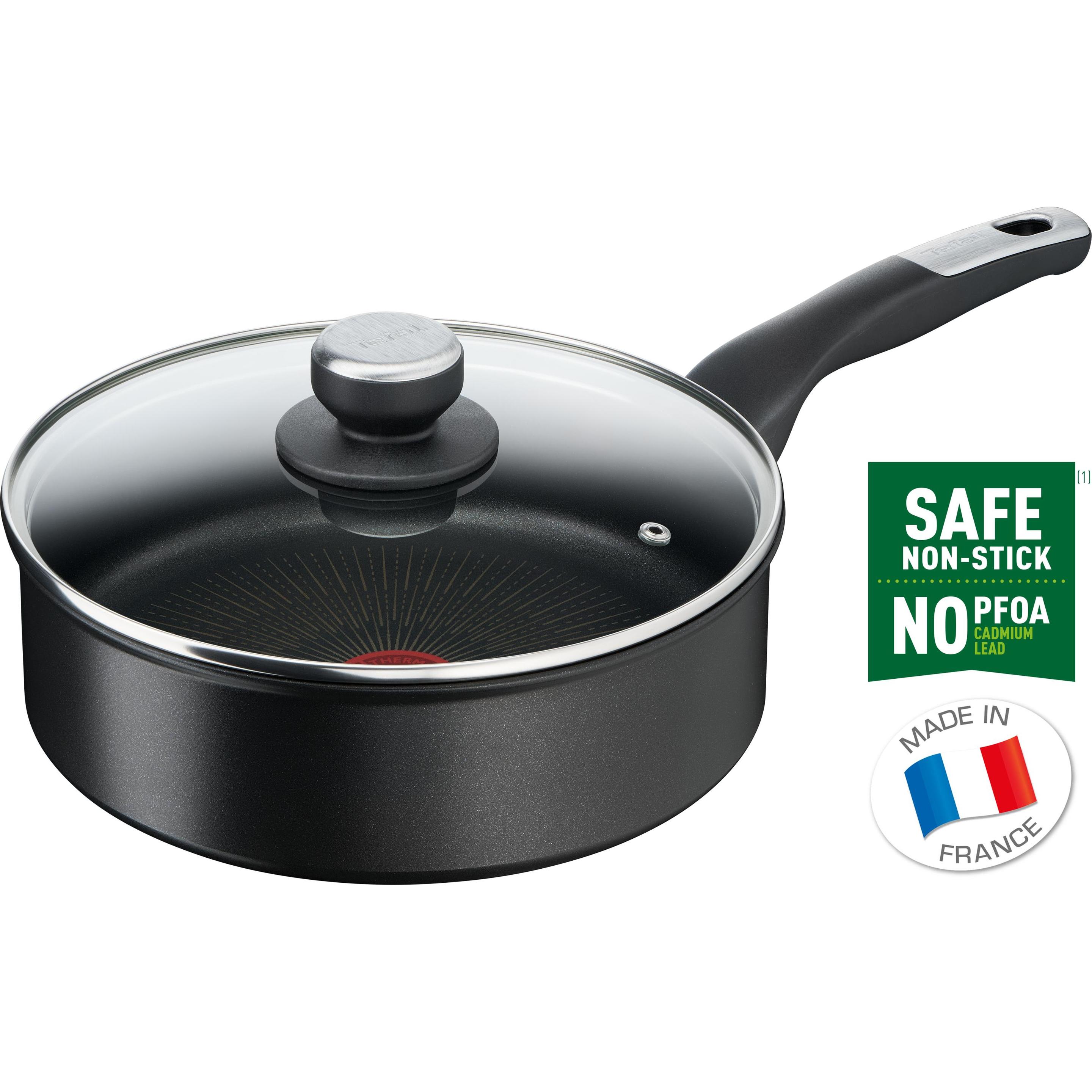 Tefal Unlimited Hapjespan met deksel 24 cm, Padella + Pentola, Nero