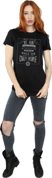 Actual product image Supernatural Womens/Ladies Crazy People Cotton Boyfriend T-Shirt (M)