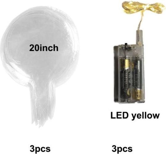 Image du produit MU Style Ballons avec guirlande lumineuse (3 pièces)