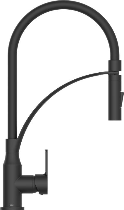 Eisl Kitchen tap CARNEO Sink mixer Black matt Black Spray Pull-out Swivelling NI183CARB