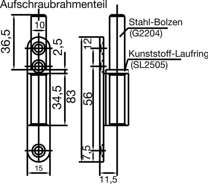Actual product image Dormakaba Frame part Studio to screw on