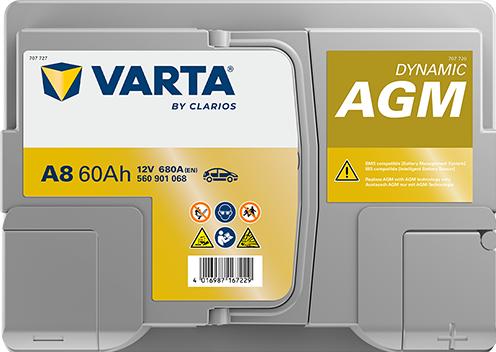 Image du produit Varta AGM A8 (12 V, 60 Ah, 680 A)