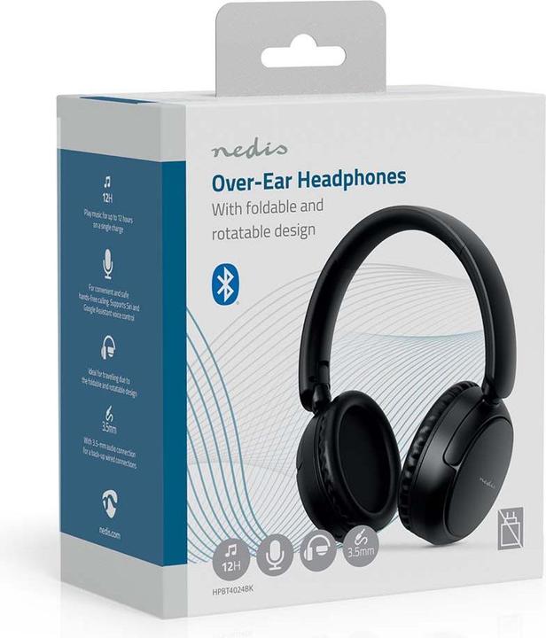 Actual product image Nedis HPBT4024BK (No noise cancellation, Cable, Wireless)