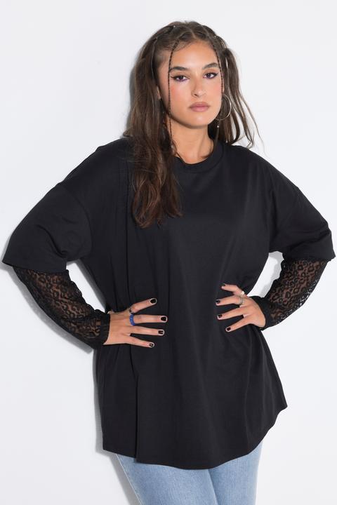 Produktbild Studio Untold T-Shirt, Oversize Shape, Langarm mit Spitze (54, 56)
