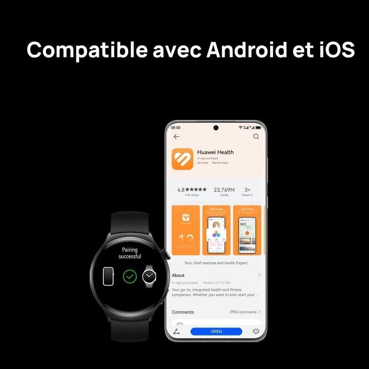Image du produit Huawei Montre connectée avec analyse ECG, surveillance santé en une minute, eSIM, compatibilité iOS/Android