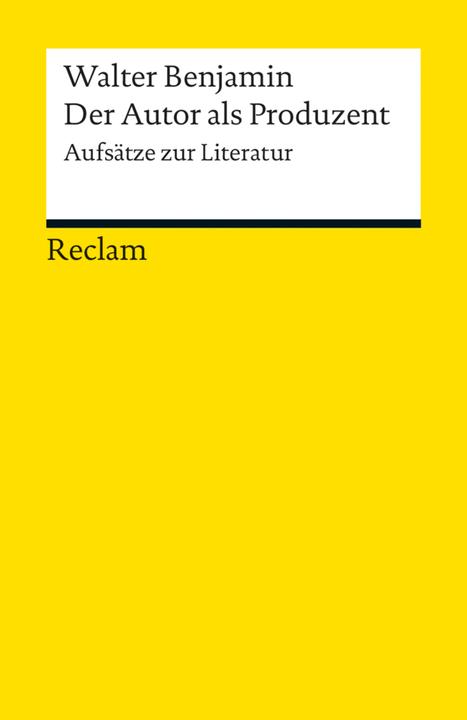 Produktbild Der Autor als Produzent (Deutsch, Walter Benjamin, 2012)