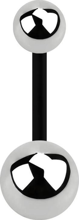 Immagine prodotto Star Piercing Banana nera con due palline argentate (senza ottone, Acciaio chirurgico 316L, Materiale sintetico)