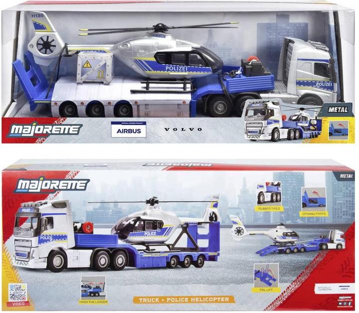 Actual product image Majorette Volvo Truck + Airbus Police Helicopter