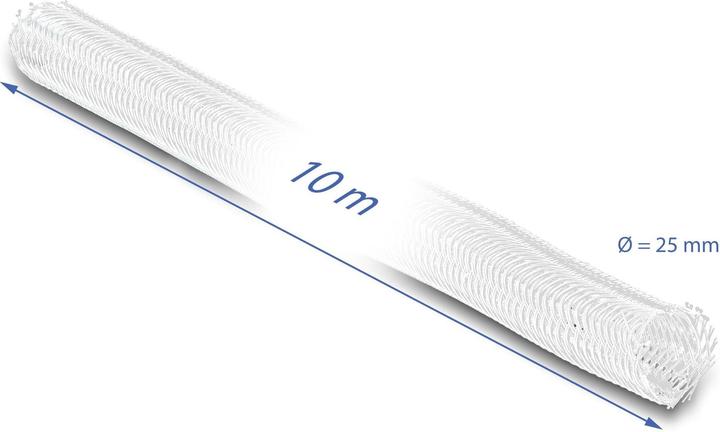 Produktbild Delock Geflechtschlauch selbstschliessend 10 m x 25 mm weiss (Kabelschlauch, 1000 cm)
