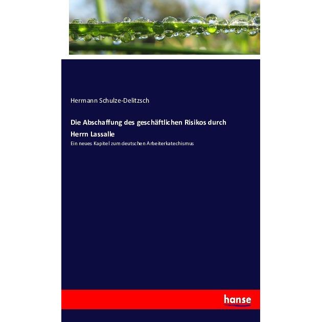 Die Abschaffung des geschäftlichen Risikos durch Herrn Lassalle, Fachbücher von Hermann Schulze-Delitzsch