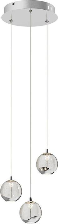 Lucande Hayley 3 pendant light Clear/Chrome