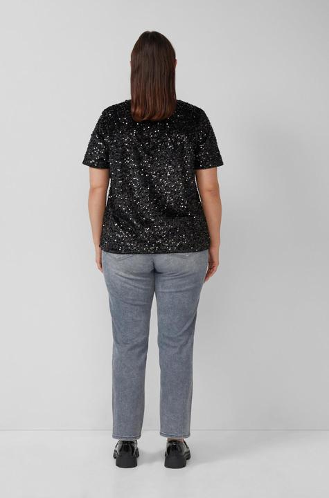 Produktbild s.Oliver T-Shirt Samtshirt mit Pailletten (48)
