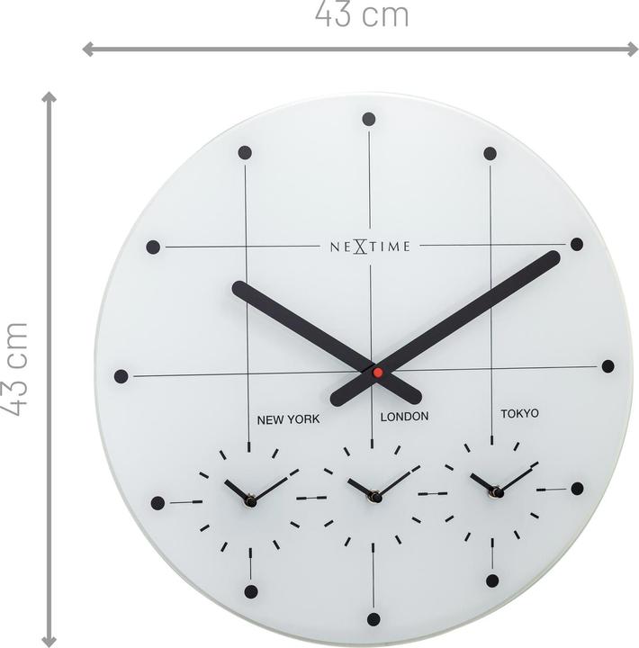 Nextime Radio controlled wall clock Big City Ø 43 cm, White (43 cm)