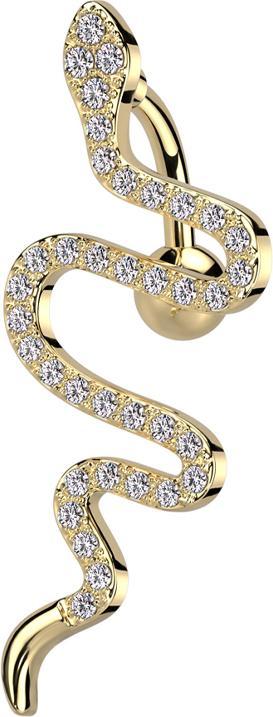 Immagine prodotto Star Piercing Banana placcata oro con cristalli snake argento (Ottone, Acciaio chirurgico 316L)