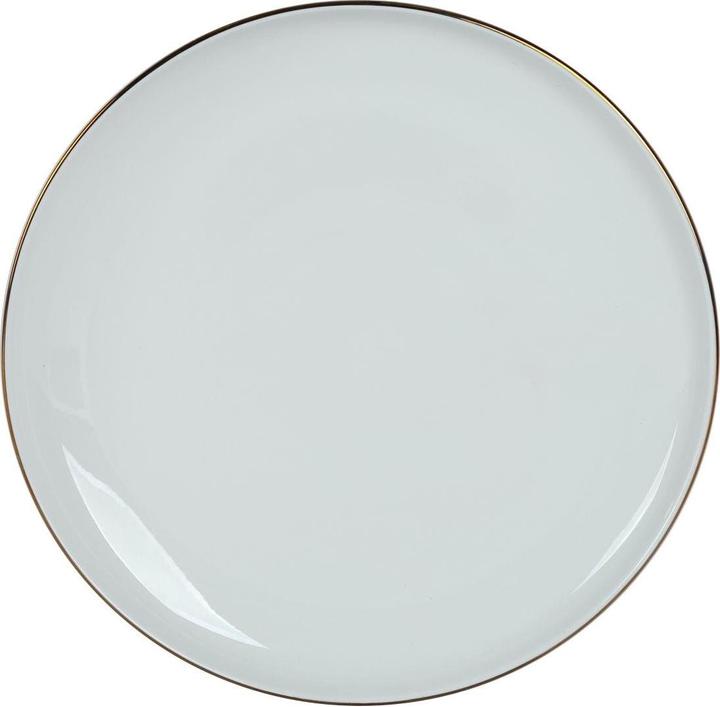 Domoletti Assiette Avec Rebord Doré Blanc 26cm