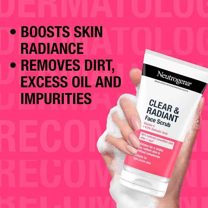 Actual product image Neutrogena Clear & Radiant Face Scrub - 150 Ml (Cleansing scrub, 150 ml)