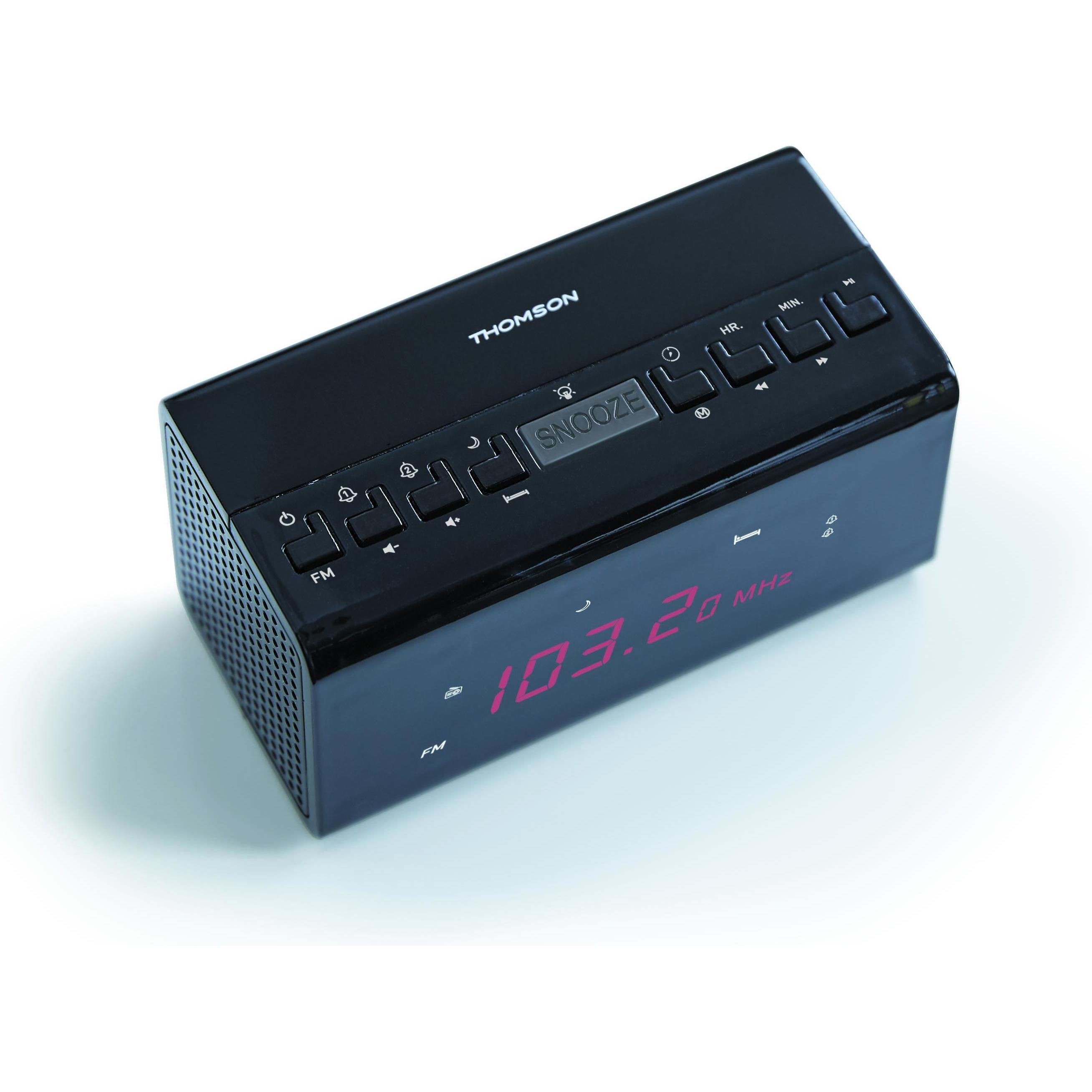 Thomson, Wecker, CR50 - Uhr - FM - Schwarz - AAA - AC - Batterie/Akku - 130 mm