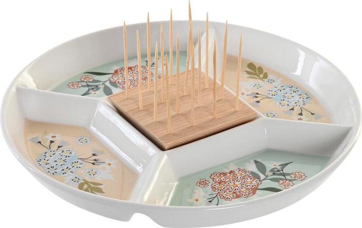 Immagine prodotto JTI Piatto snack con 5 scomparti e stuzzicadenti - rotondo