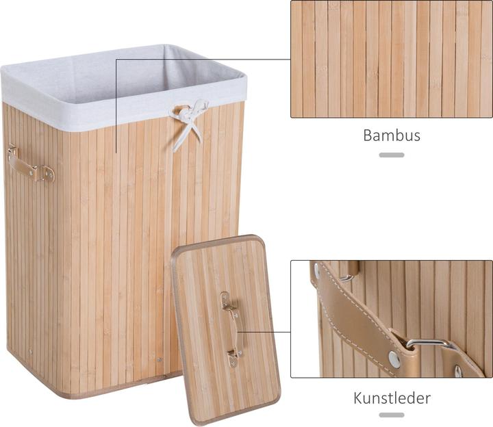 Produktbild Homcom Wäschekorb mit 2 Tragegriffen (72 l)