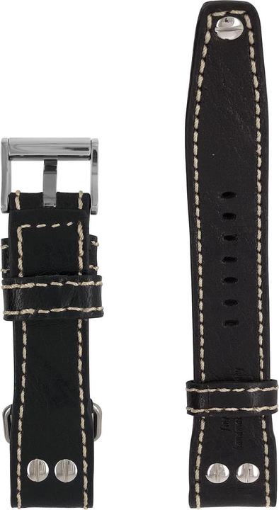 Zeppelin Lederband Eurofighter schwarz 22 mm (22 mm, Leather)