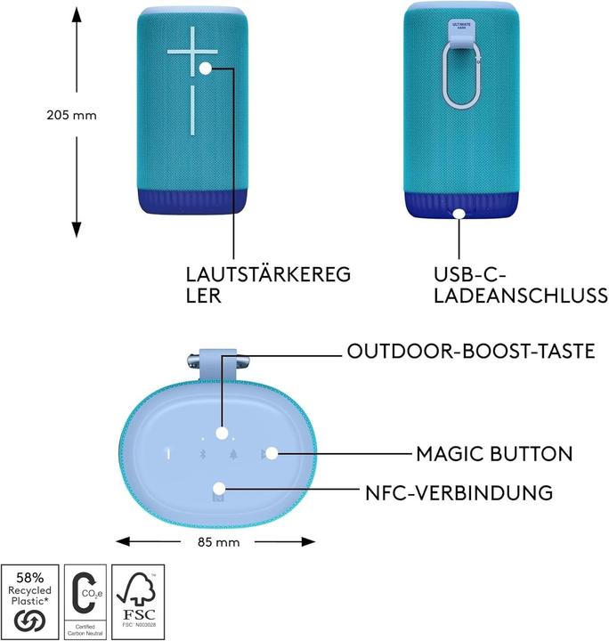 Actual product image UE Everboom (20 h, Rechargeable battery operated)