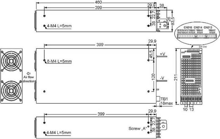 Produktbild MeanWell MEAN WELL Stromversorgung, 5040 W, 180 - 305 V, 47 - 63 Hz, Aktiv, 20 ms, 91%