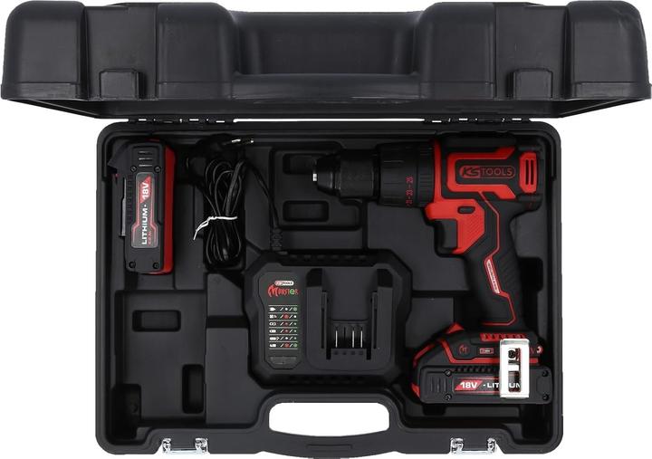 Produktbild KS Tools eMONSTER Brushless-Akku-Schlag-Bohr-Schrauber-Satz, 4-tlg | 18 Volt, 2 Akkus und Ladegerät