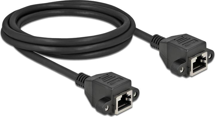 Actual product image Delock Network extension cable S/FTP RJ45 jack to RJ45 jack Cat.6A 2 m black (S/FTP, CAT6a, 2 m)