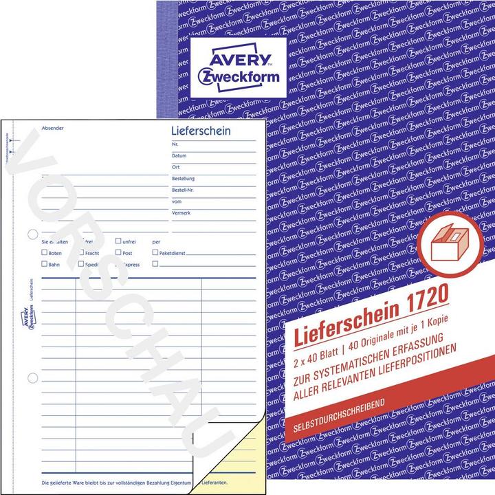 Produktbild Avery Lieferschein, A5 (40x)