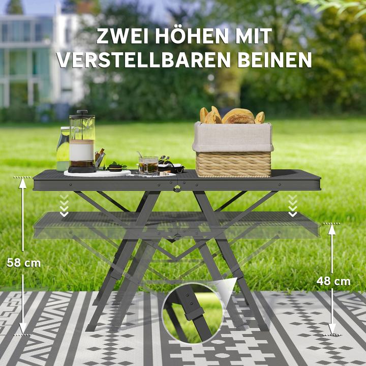 Image du produit Outsunny Campingtisch Metall, Aluminium Schwarz