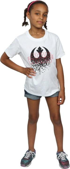 Actual product image Star Wars Girls The Last Jedi Shattered Emblem Cotton T-Shirt (140, 146)