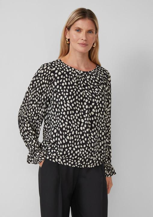 Immagine prodotto s.Oliver Bluse Festliche Bluse: Regular Fit mit U-Boot-Ausschnitt & Volantärmeln (48)